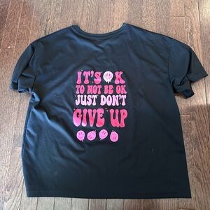 Source Unknown Black Tee with Pink Motivational Print